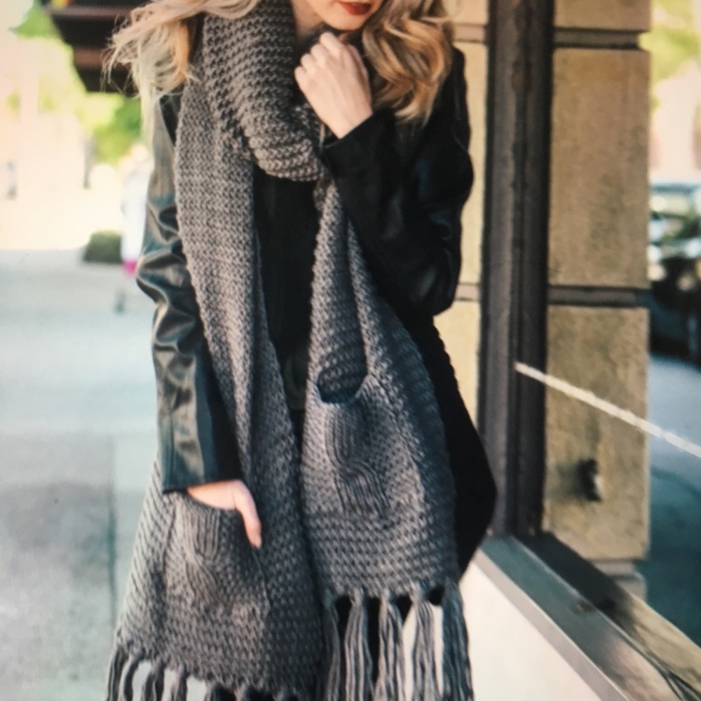Gray Pocket Scarves